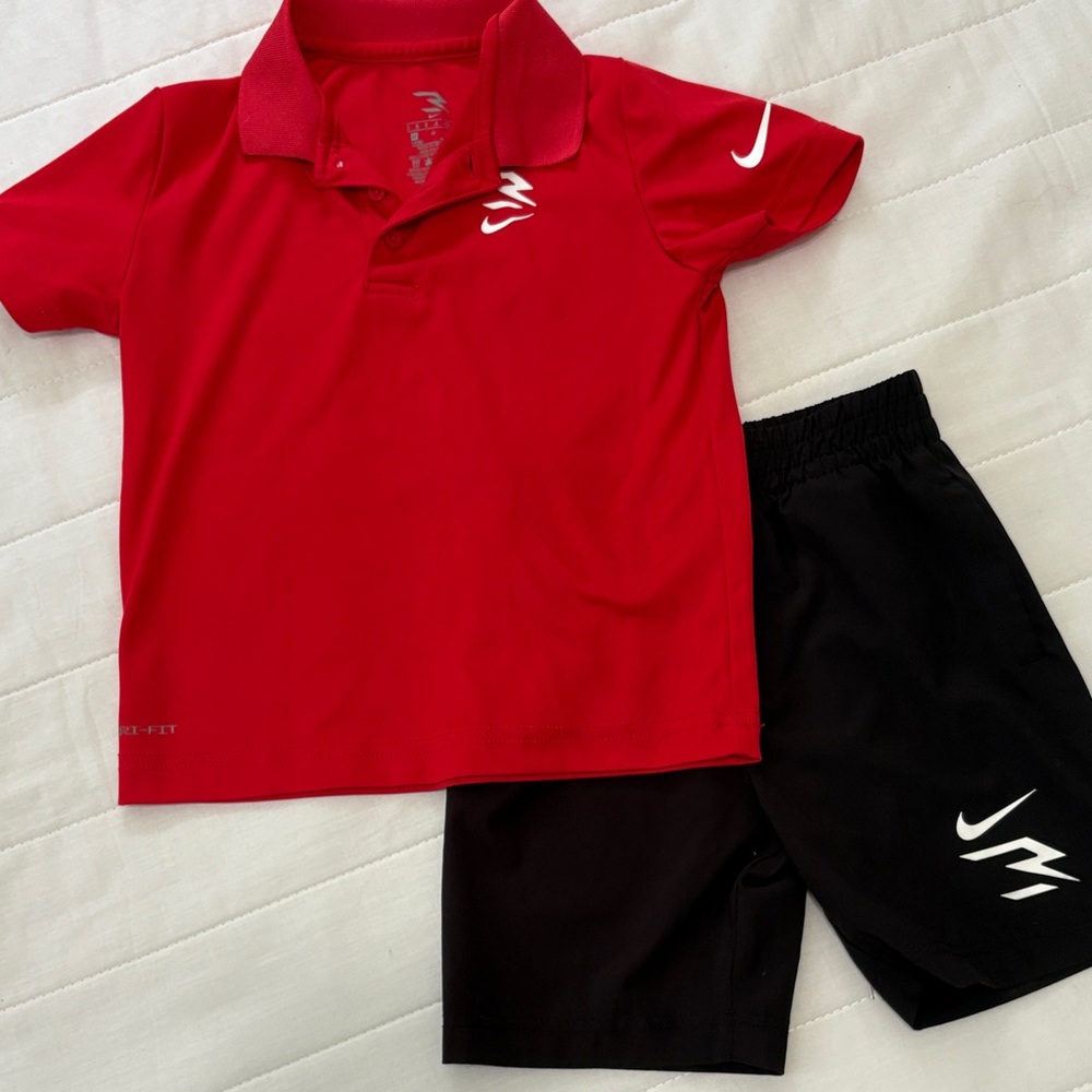 Nike Dri-Fit Red and Black Kids Set